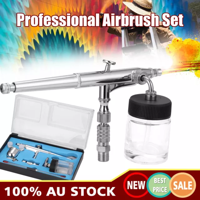 Airbrush Kit Spray Gun Dual Action Air Brush Air Compressor Art Tattoo Paint Set