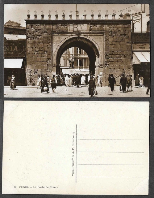 Old Tunisia Real Photo Postcard - Tunis - La Porte de France