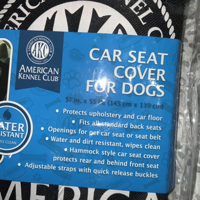 AKC American Kennel Club car seat cover for dogs, black 57"x55" brand new 3