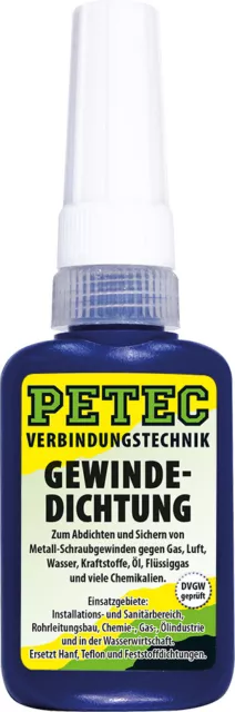 PETEC Gewindedichtung Gewindedichtstoff zum Abdichten 15 g 97215