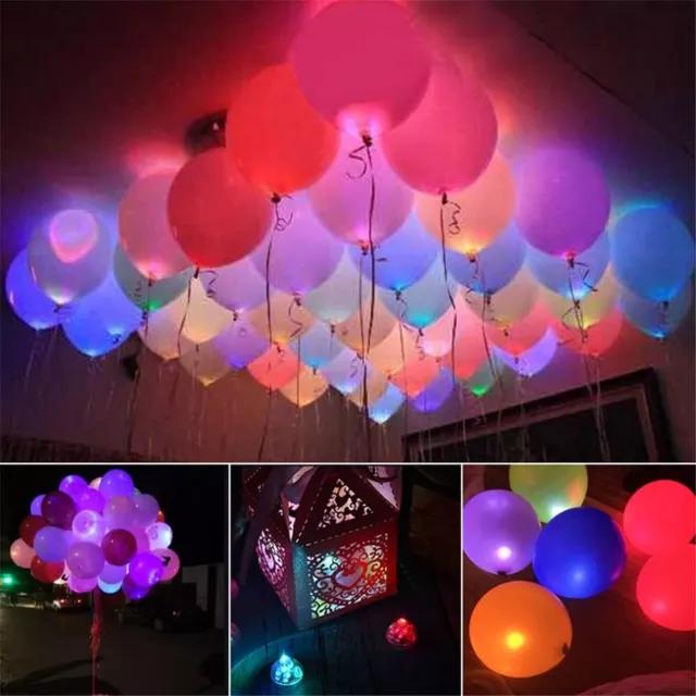 LED Balloons10/50 Pack Light Up PERFECT PARTY Decoration Wedding Kids Birthday