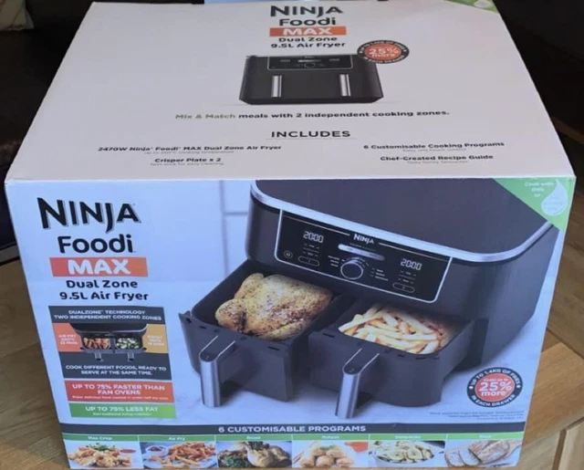 NINJA FOODI MAX AF400UK Friggitrice ad aria a doppia zona 9,5 L - NUOVA
