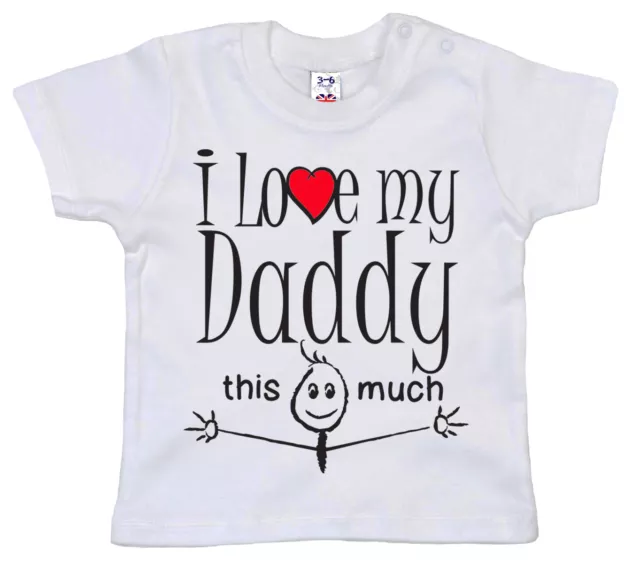Papa Baby T-Shirt ""I Love My Daddy this Much"" Geburtstag Weihnachten Vater Geschenk