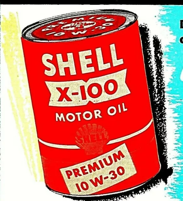 Vtg 1954 Shell X-100 Motor Oil Ink Blotter Calendar Card Unused