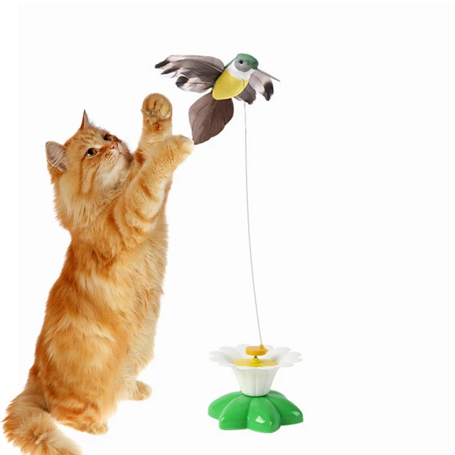 Cat Teaser Toy Rotatable Pet Supplies Hummingbird Shape Electric Interactive Toy 2
