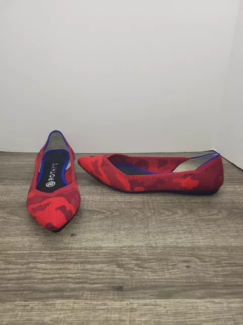 ROTHY'S THE POINT Pattern Red Camo Limited Edition Flats Shoes Retired ...