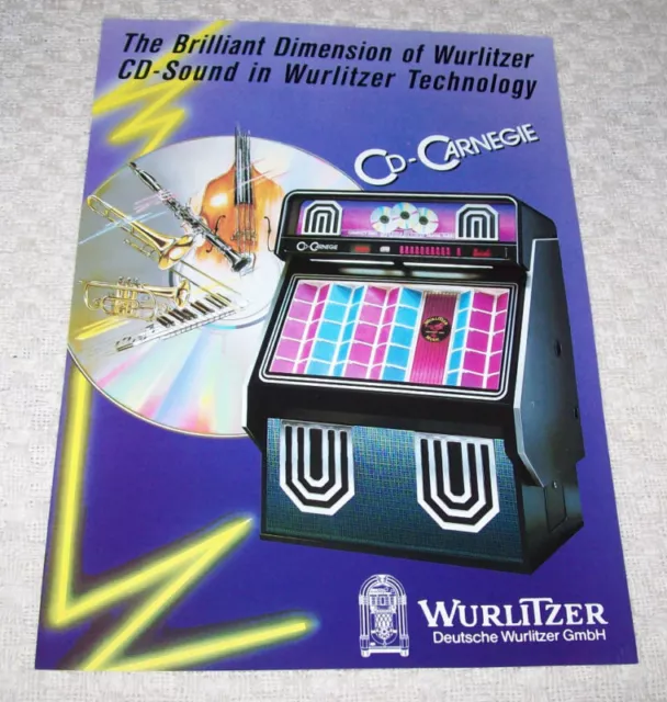 Wurlitzer CD CARNEGIE Original Phonograph Music Jukebox Promo Sales Flyer German