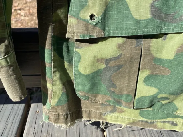 ORIGINAL USMC 1968 Dated ERDL Rip Stop Camouflage Coat & Pants, Named ...