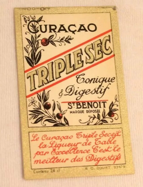 Vintage Curacao Triplesec Conique label