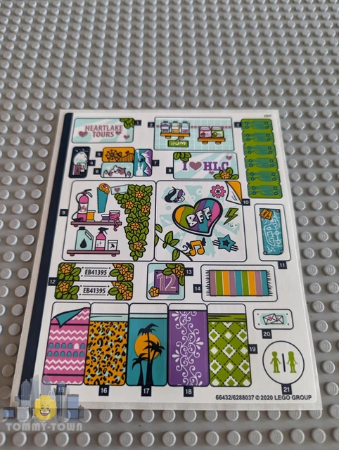 LEGO FRIENDS STICKER SHEET ONLY for Lego set 41395 Friendship Bus