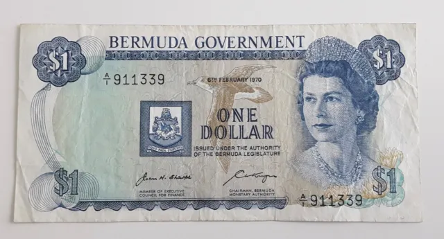 1970 Bermuda 1Dollar Bill