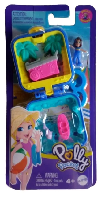 Tiny Polly Pocket Compact Polly Doll  Tiny is Mighty Tropical Beach By Mattel