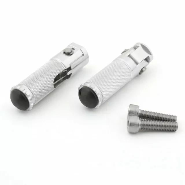 CNC Folding Foot Pegs Repose Pieds Rear Rest Pour Universal Motorcycle Silver A