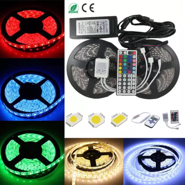 1-20M SMD 3528/5050/5630 Waterproof LED Strip Flexible Ribbon light Lighting 12V