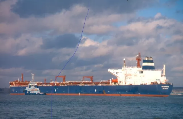 Original Ship Colour Slide Of An Oil Tanker 'Seasprite' At Fawley Southampton.