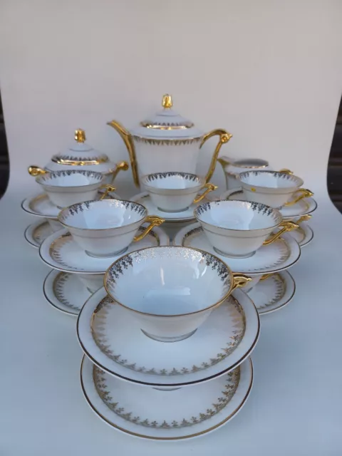 Service A Cafe En Porcelaine De Limoges. Années 50.