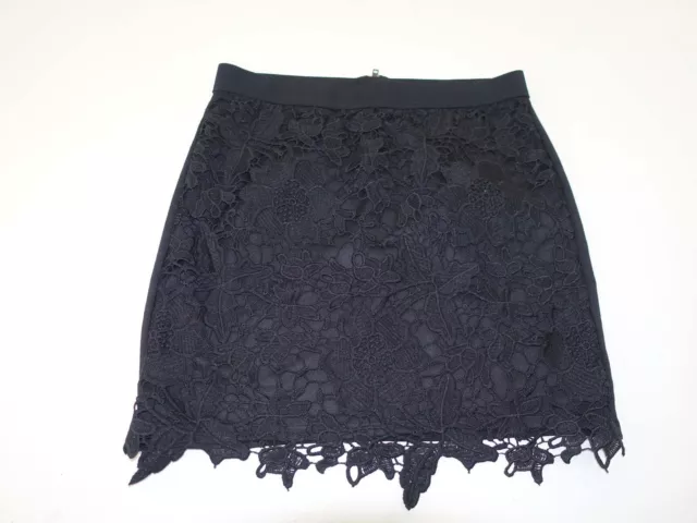 American Eagle Women's Lace Mini Skirt Size 4 NWT Black Stretch Waistband AE