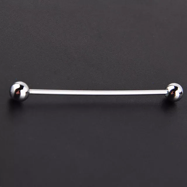 Hommes Silver Plated Tone Steel Collar Tie Pin Stud Barbell Bar Clip Clasp 2