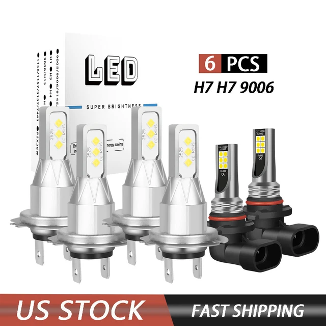 For Mercedes-Benz SL500 2003 - 2006 White LED Headlights & Fog Light Bulbs Kit