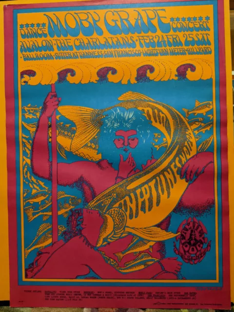MOBY GRAPE CHARLATANS Poster 1967 Family Dog FD-49 Moscoso Avalon