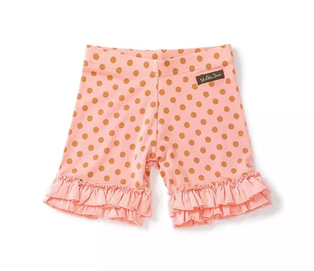 Matilda Jane Shorts Girls Sz 6 Tall Tales Blue Polk-a-Dot Ruffles