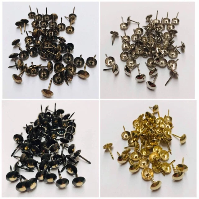 About 100x Antique Bronze Upholstery Nails - Jewelry Box Tacks, Sofa Trim Studs