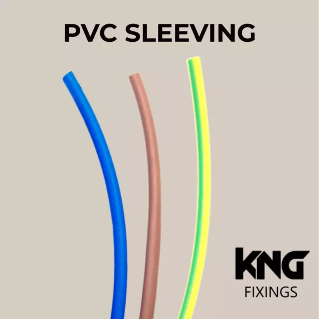 PVC Sleeving - Green/Yellow - Brown - Blue - 2mm 3mm 4mm