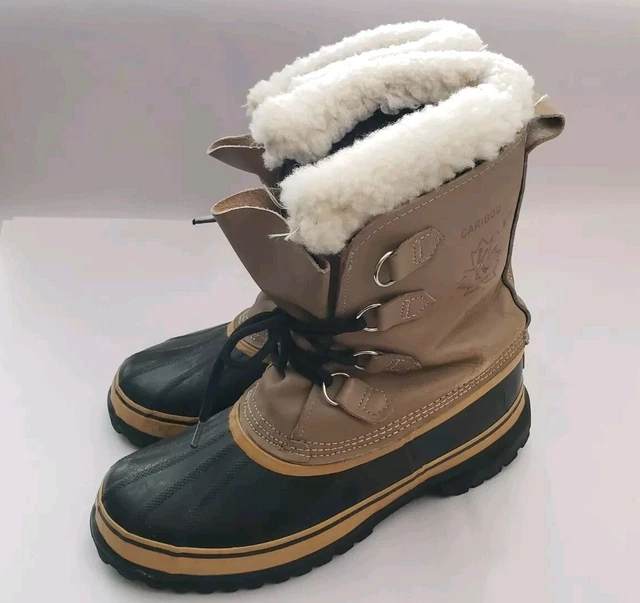 SOREL CANADA CARIBOU Winter Snow Boots Wool Lined Waterproof Men's Size