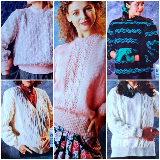 1980s Wavy Cable Twist Mohair Eyelet Lace Diamond Easy Knits Knitting Pattern