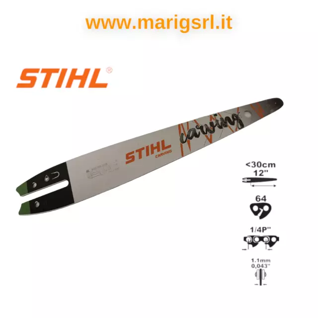 Barra STIHL carving 30 cm per motosega MS 194 150 151 Passo 1/4 64 maglie