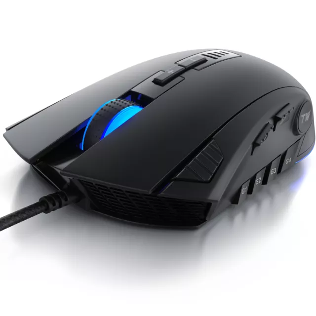 Titanwolf LAW Gaming Laser Maus max. 24000 DPI 12 Licht Modi USB Schwarz