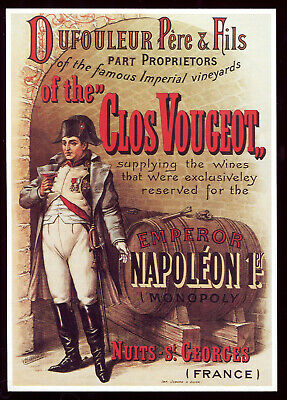 Pub card nuits-st-georges Dufouleur father and son. clos vougeot. emperor napoleon