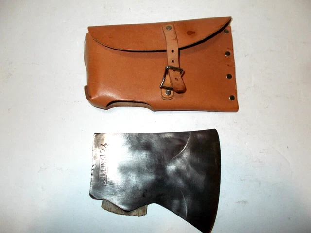Vintage Collins Phantom Bevel Jersey Style 3 1/2 Axe Ax Head W/ Sheath