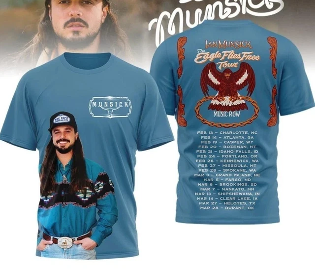 IAN MUNSICK THE Eagle Flies Free Tour 2026 3D T-Shirt PA464 £20.43 ...