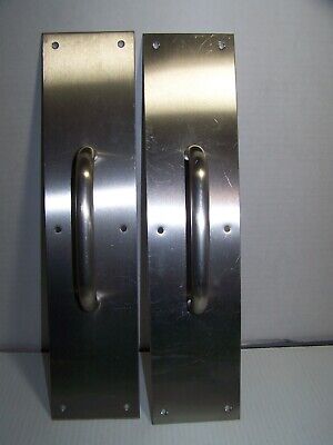 Pair of Commercial Stainless Steel Door Pulls W/Plate 3.5" X 15"