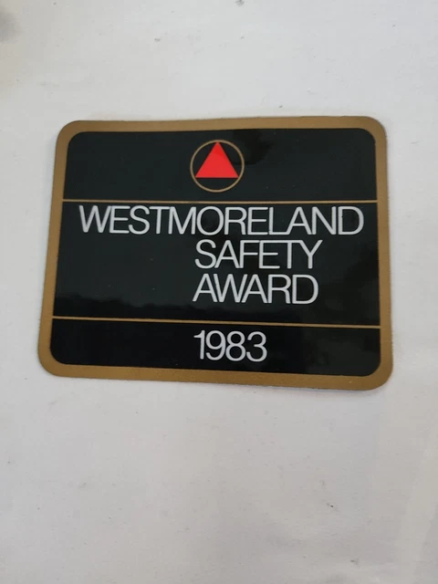 NOS Vintage 1983 Westmoreland Safety Award Mining Helmet Sticker