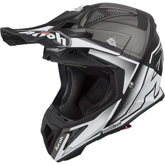 Av22C38Xs - Casco Off Road,Cross, Airoh Aviator 2.2 Check White Helmet Taglia Xs