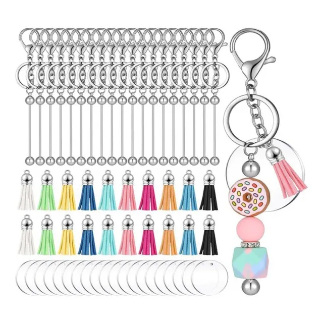 Beadable Keychain for Beads Pendant Jewelry Charms DIY Crafts X7E66850
