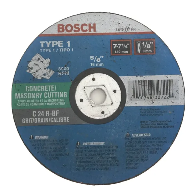 Hoja de sierra de corte de mampostería de concreto Bosch C 24 R-bf 5/8 16 mm tipo 1