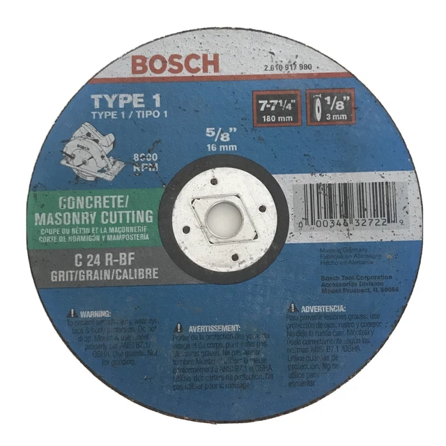 Hoja de sierra de corte de mampostería de concreto Bosch C 24 R-bf 5/8 16 mm tipo 1 Hoja de sierra de corte de mampostería de concreto Bosch C 24 R-bf 5/8 16 mm tipo 1