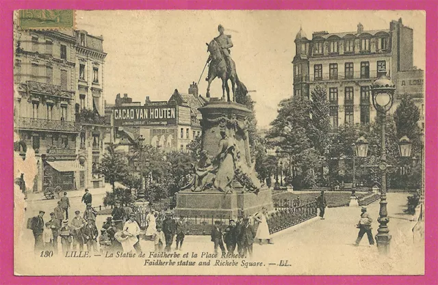 CPA-59- Lille - La -statue Faidherbe Und Der Platz Richebé