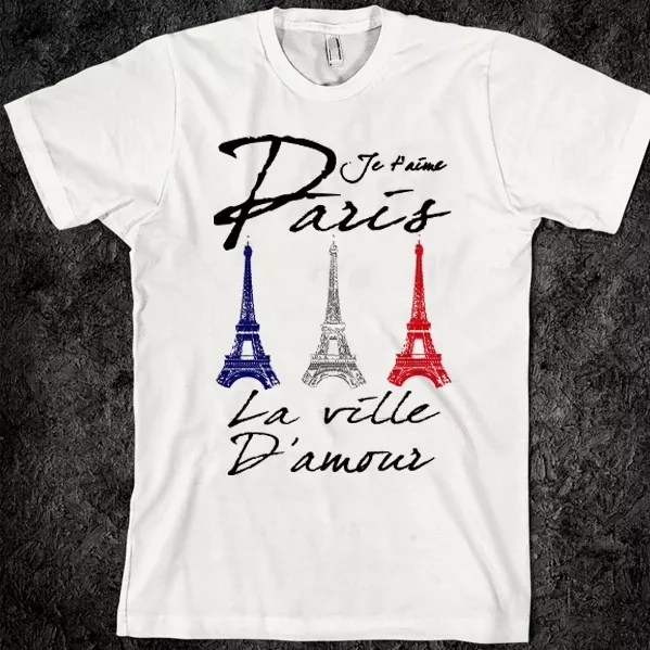 France, T-shirt, Paris, fashion, vacation, Eiffel Tower, Europe, S-2XL, Hoodie