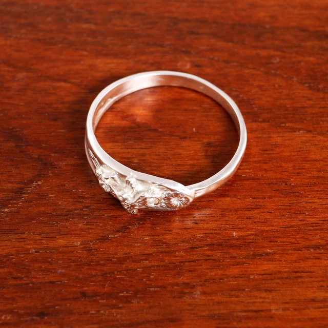 Lovely Sterling Silver Napkin Ring Hummingbird & Flower No Mono