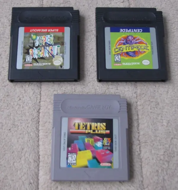 (3) Nintendo Game Boy Tetris Plus, Centipede, Super Breakout - Original Tested