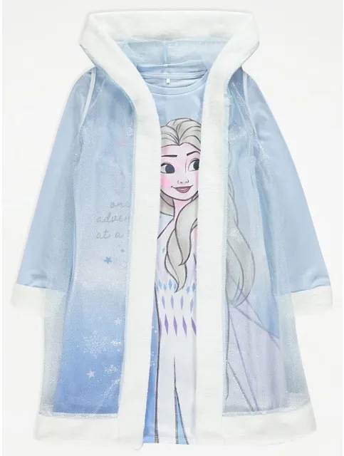 Pigiama Disney Frozen Elsa confezione da 2 abito da notte / vestiario e mantello ragazze bambini