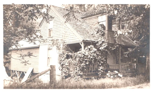 Rustic House In Forest.vtg Real Photo Postcard Rppc*B8