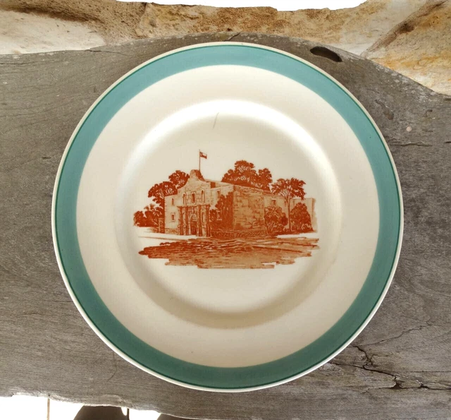 Vintage MKT KATY RR ALAMO Dinner Plate 10.5" Buffalo China Railroad As Found