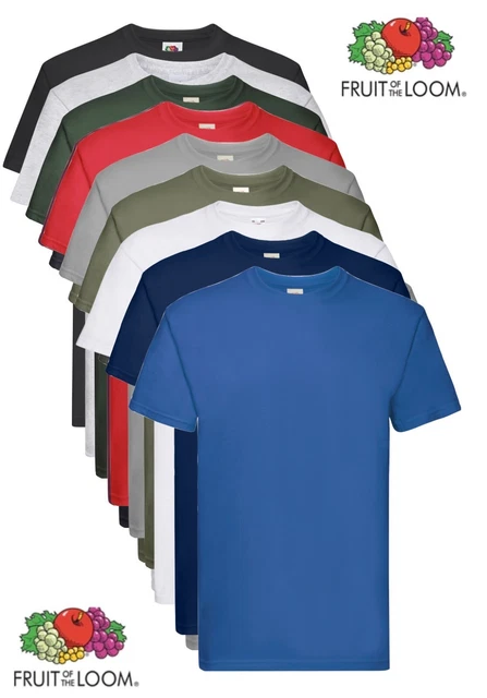 T-Shirt Cotone SUPER PREMIUM Maglia Maniche Corte FRUIT OF THE LOOM - 18 Colori