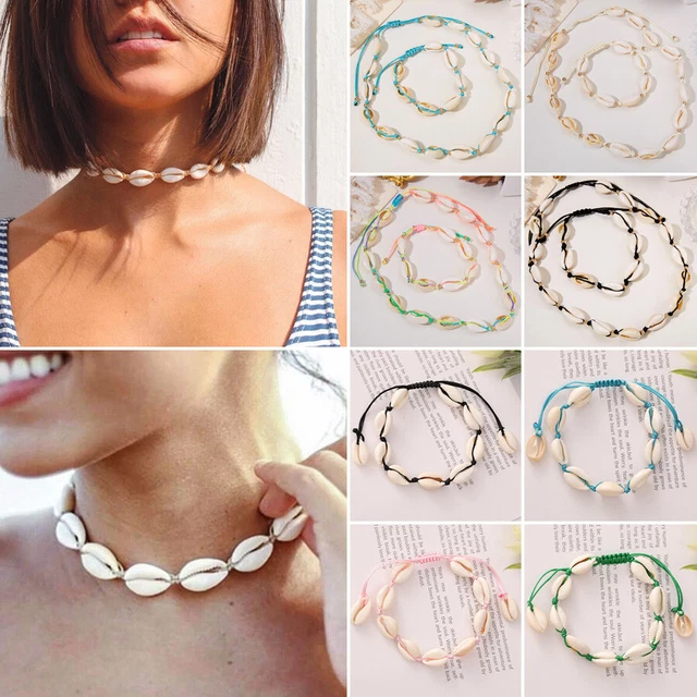 Wholesale Boho Natural Sea Shell Necklace Bracelet Anklet Women Beach Jewellery
