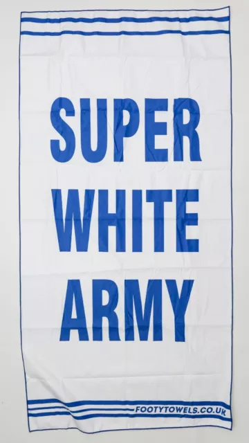 Tranmere Rovers Super White Army microfibre beach towel with bag TRFC